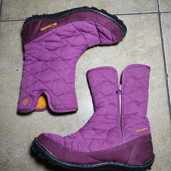 Columbia Girl's Purple Waterproof 200 Grams Insulated Winter Boots Size 3 - Picture 2 of 9